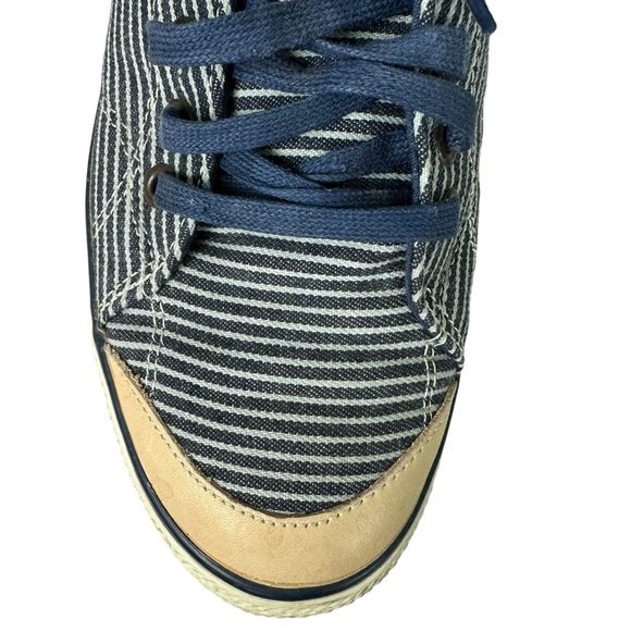 The Hundreds Hickory Railroad Stripe Canvas Leather Sneakers 10.5 - Picture 5 of 12